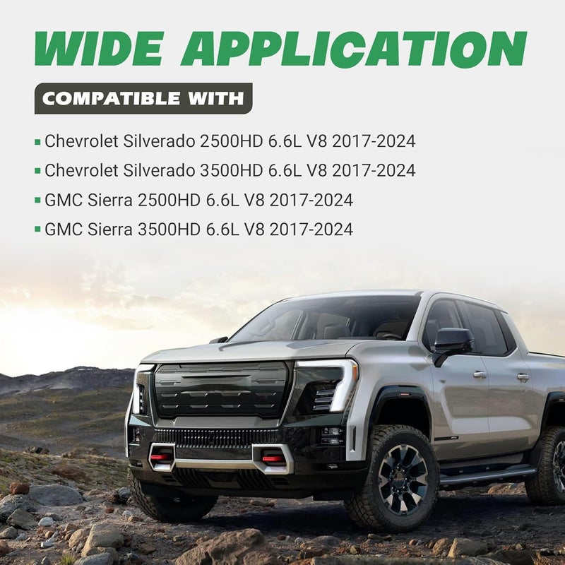 Rendrox Silver Spacer Kit + Intake Air Pressure and Temperature Sensor Fit for GMC Sierra Chevrolet Silverado 2500HD 3500HD 6.6L Diesel Engine 2017-2024 Replace 12681993 Manifold Pressure (MAP) Sensor - Image 2